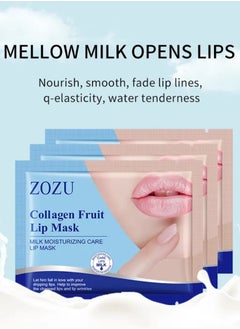 Zozu 15 Pcs Collagen Fruit Lip Mask Set Milk Moisturizing Repair Lip Mask Hydrating Repairing Improve Chapped Lips and Lip Wrinkles Nourishing Smooth Fade Lip Lines Lip Mask Set for Women and Men All Skin Types  - Image 3