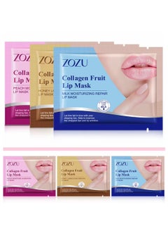 Zozu 15 Pcs Collagen Fruit Lip Mask Set Milk Moisturizing Repair Lip Mask Hydrating Repairing Improve Chapped Lips and Lip Wrinkles Nourishing Smooth Fade Lip Lines Lip Mask Set for Women and Men All Skin Types  - Image 4