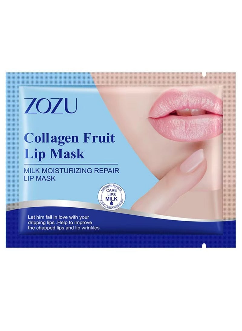 Zozu 15 Pcs Collagen Fruit Lip Mask Set Milk Moisturizing Repair Lip Mask Hydrating Repairing Improve Chapped Lips and Lip Wrinkles Nourishing Smooth Fade Lip Lines Lip Mask Set for Women and Men All Skin Types  - Image 2