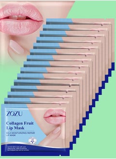Zozu 15 Pcs Collagen Fruit Lip Mask Set Milk Moisturizing Repair Lip Mask Hydrating Repairing Improve Chapped Lips and Lip Wrinkles Nourishing Smooth Fade Lip Lines Lip Mask Set for Women and Men All Skin Types  - Image 1