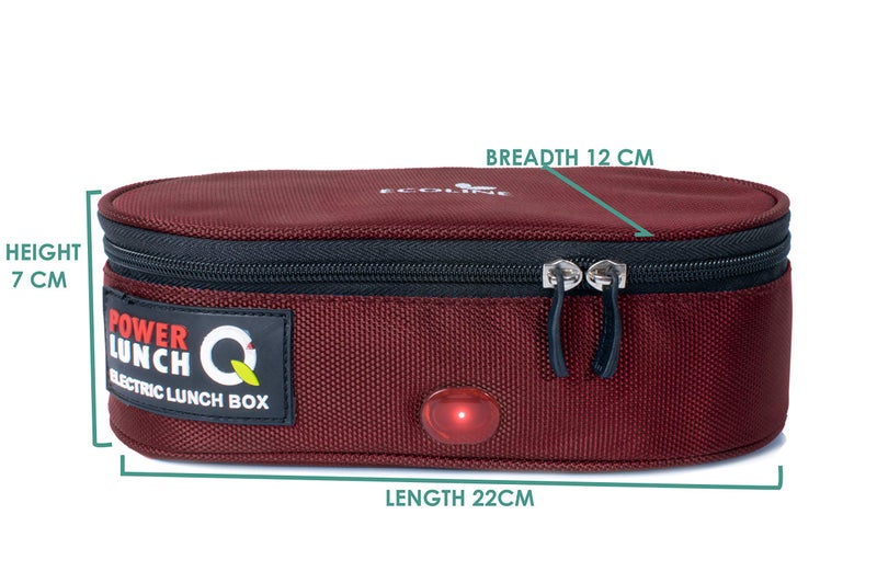Ecoline Fabric Power Lunch Q2, Electric Lunch Box,Capacity 800ml,(2 Containers 400ml) Maroon - Image 4