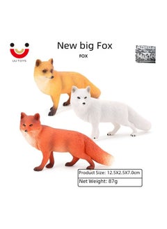 Generic Simulation Animal Children's Solid Toy Model Fox Big Red Fox Big White Fox Cognitive Ornaments Hand-held-Color:PL127-678 Big White Fox  - Image 2