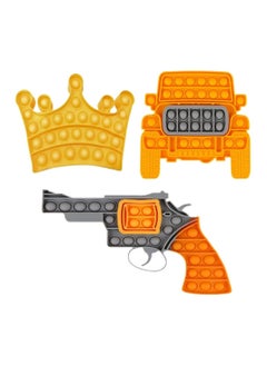 NQOOH 3 Piece Pop It Fidget Toy Set for Boys Multi Shapes Sensory Bubble Popping Toy  - Image 1