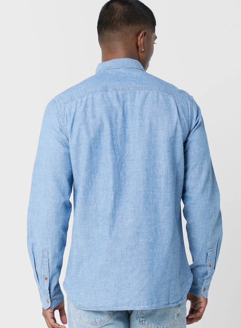 سوبر دراي Vintage Chambray Slim Fit Shirt