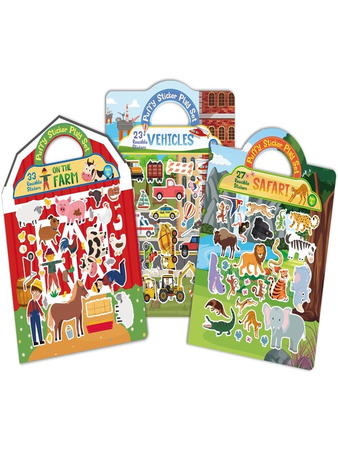 FAVORGEAR Reusable Puffy Sticker Book for Kids - 80+ Cute Restickable Stickers, Toddler Travel Toys for Airplane, Car Road Trip, Keep Toddlers Entertained, Quiet Activity for Ages 1-3 2-4 3-5, Screen-Free Fun - Image 1