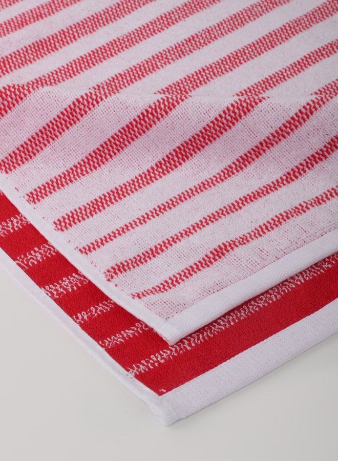 وايت روز طقم مناشف حمام من 4 قطع - OASIS - 450 جرام لكل متر مربع - 100% قطن مخملي - 2 حمام 70×140 سم و2 يد 50×90 سم - متعدد الألوان - تصميم مخطط عصري - لمسة فاخرة - امتصاص فائق - Image 4