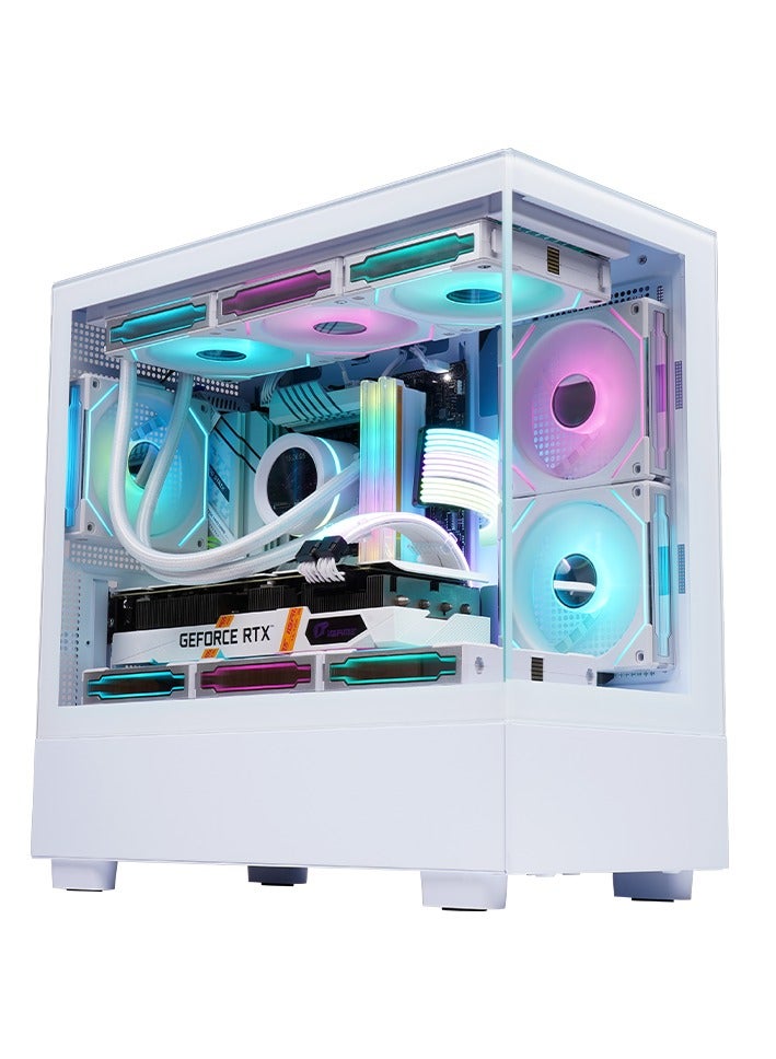 WJCOOLMAN كيس كمبيوتر WJ Coolman Blade Micro-ATX Elite 6F ARGB – اللون الأبيض - Image 1