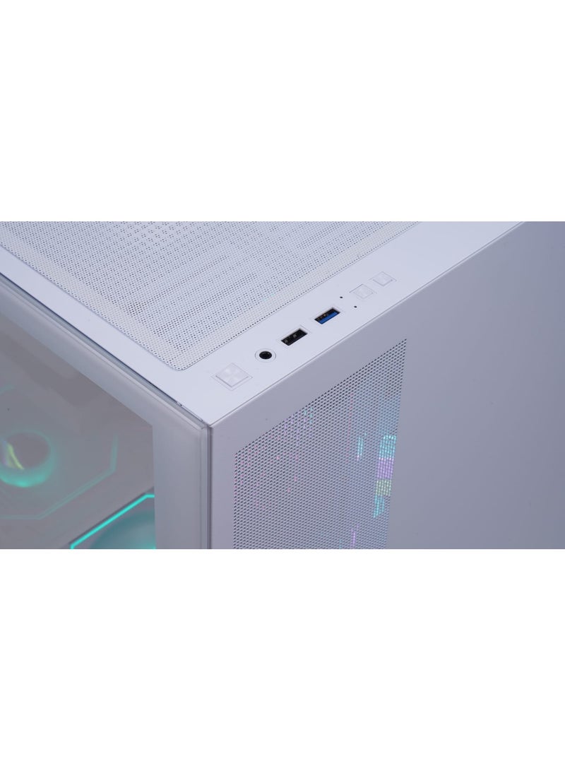 WJCOOLMAN كيس كمبيوتر WJ Coolman Blade Micro-ATX Elite 6F ARGB – اللون الأبيض - Image 4