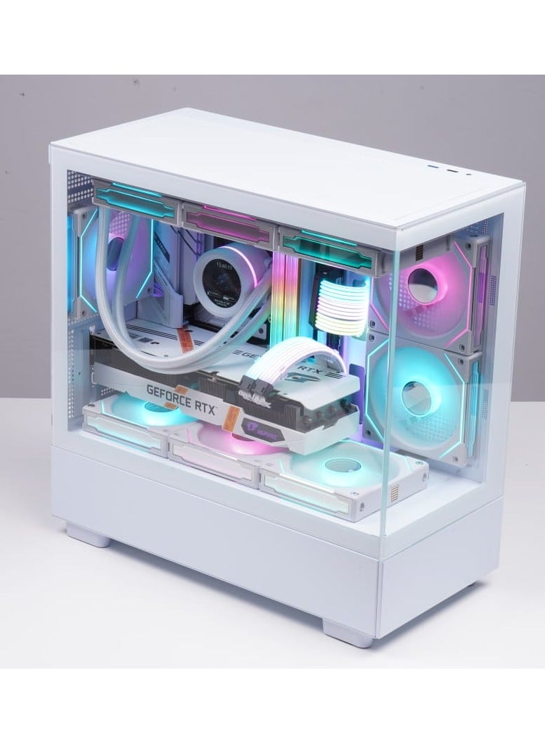 WJCOOLMAN كيس كمبيوتر WJ Coolman Blade Micro-ATX Elite 6F ARGB – اللون الأبيض - Image 5
