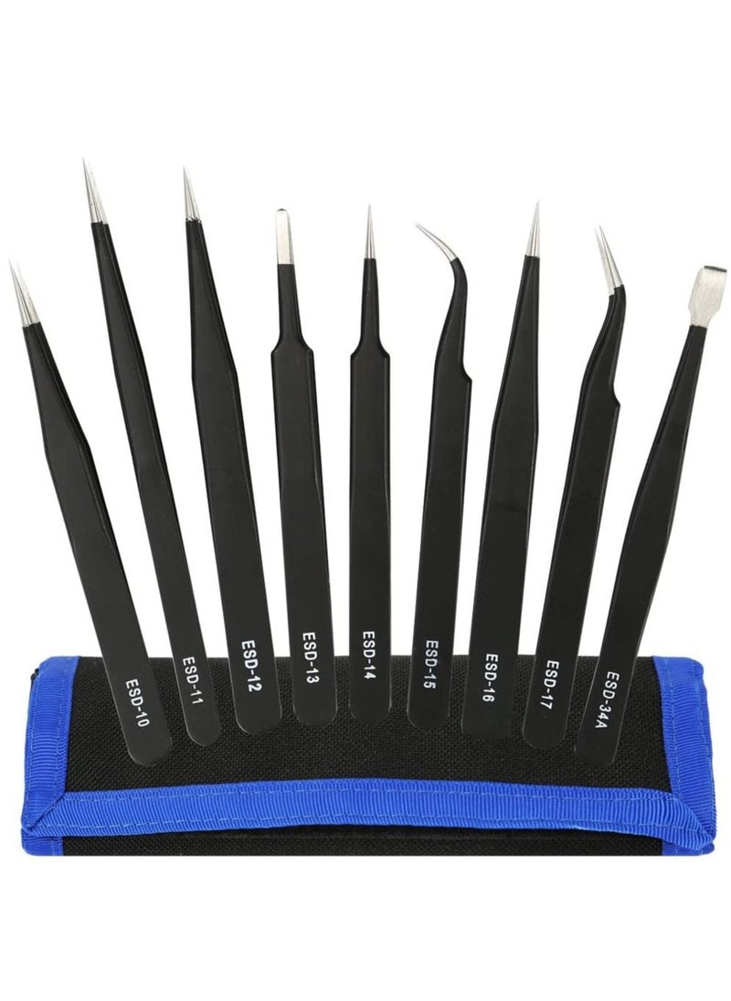 ORiTi 9pcs Stainless steel Tweezer Set  - Image 1