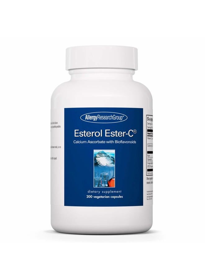 Allergy Research Group Esterol Ester-C - Vitamin C 1350mg Supplement, Immune Support, Calcium Ascorbate with Bioflavonoids, Ascorbic Acid, Rutin, Quercetin, Vegan Capsules - 200 Count  - Image 1