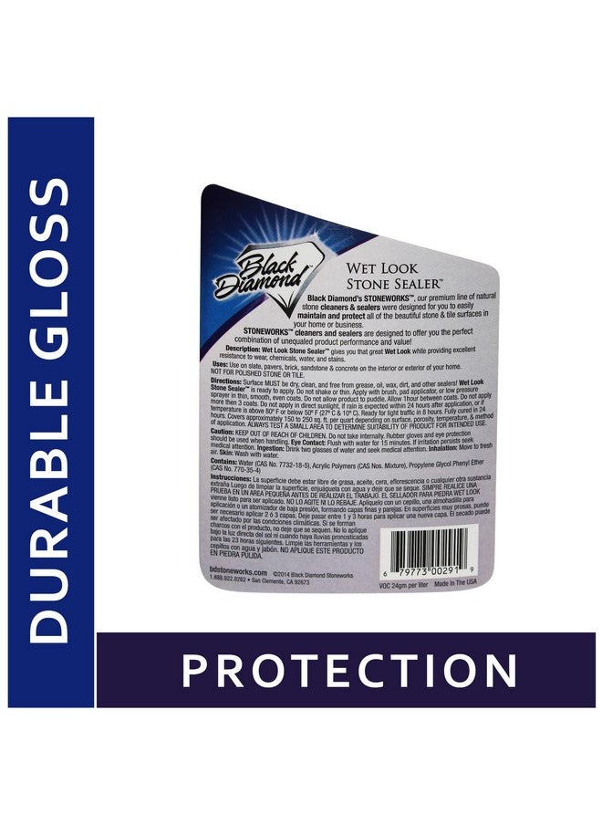 Black Diamond Stoneworks Wet Look Natural Stone Sealer. Durable, Long-Lasting Gloss Protection. Interior and Exterior Pavers, Slate, Sandstone, Travertine, Flagstone, Driveways, Garage Floors, etc. Black Diamond Stoneworks  - Image 2
