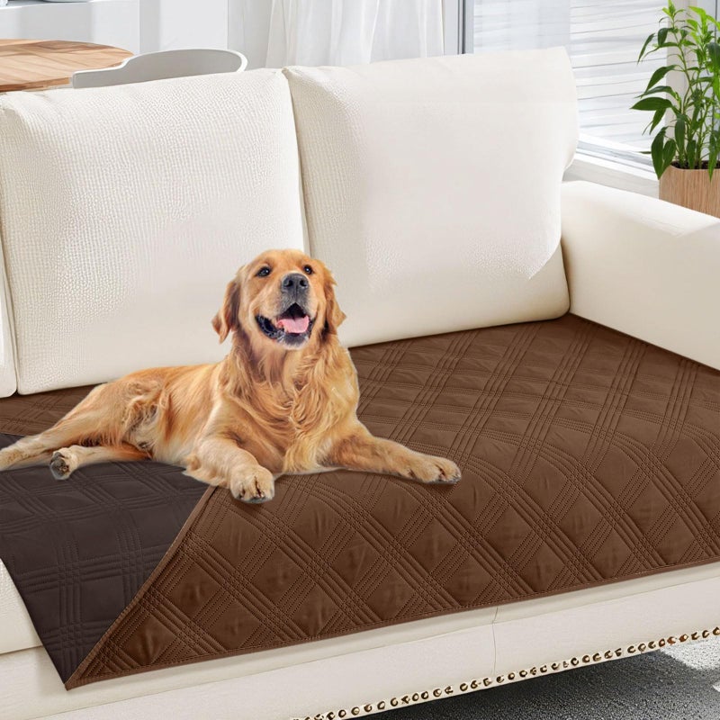hyha Waterproof Dog Blanket Reversible Pet Bed Blanket Soft Sofa Couch Cover for Dogs Washable Waterproof Pet Couch Covers for Sofa Puppy Cats Furniture Protector30x70 BrownChocolate - Image 2