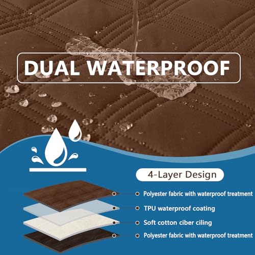 hyha Waterproof Dog Blanket Reversible Pet Bed Blanket Soft Sofa Couch Cover for Dogs Washable Waterproof Pet Couch Covers for Sofa Puppy Cats Furniture Protector30x70 BrownChocolate - Image 3