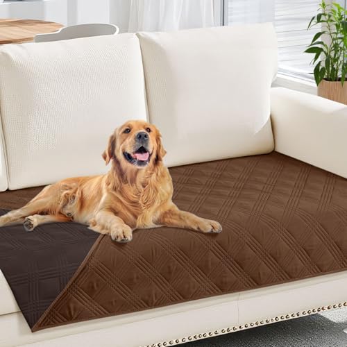 hyha Waterproof Dog Blanket Reversible Pet Bed Blanket Soft Sofa Couch Cover for Dogs Washable Waterproof Pet Couch Covers for Sofa Puppy Cats Furniture Protector30x70 BrownChocolate - Image 1
