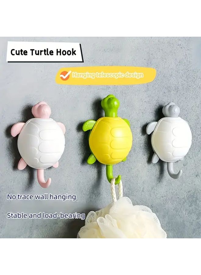 White Grey Sea Turtle Adhesive Wall Hooks No Damage Easy Install for Keys Towels - Image 5