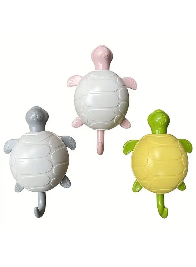White Grey Sea Turtle Adhesive Wall Hooks No Damage Easy Install for Keys Towels - Image 2