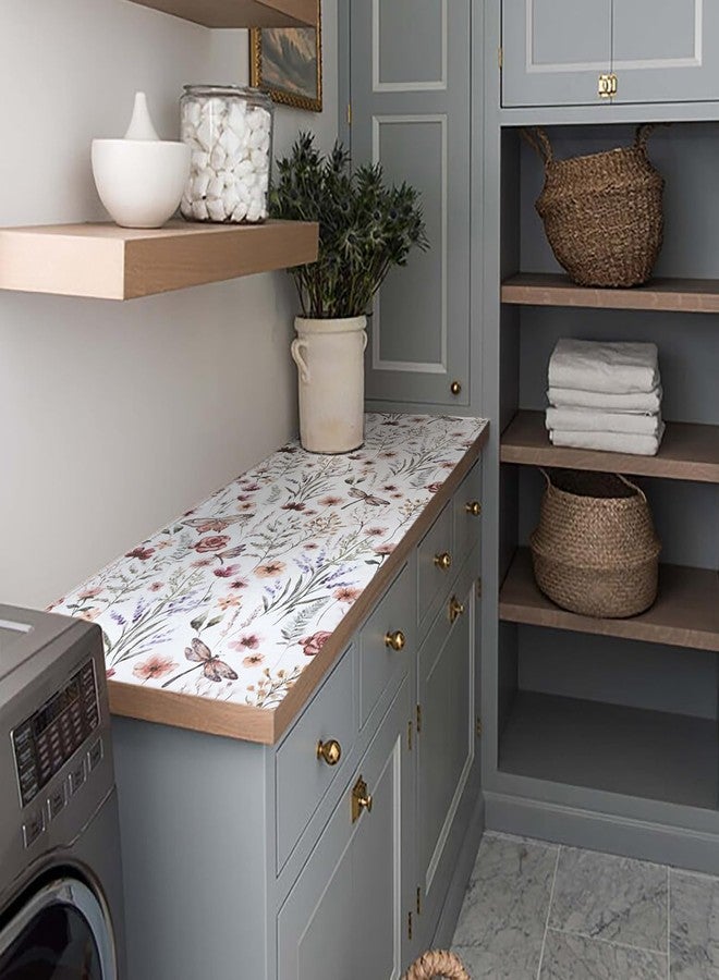 Amiitay Floral Drawer and Shelf Liner for Kitchen Cabinets,16IN x 20FT Non-Adhesive and Strong Non-Slip Cabinet Drawer Liners for Kitchen Shelf, Waterproof Cupboard Liners,Easy to Clean - Image 3