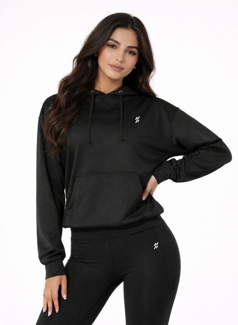 Moveletix Spring Women's Training Lightweight Black Hoodie Active Buttery Soft - Image 1