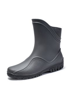 Generic Mens Fashion Waterproof Slip-Resistant Fishing Rain Boots G500-Gray 