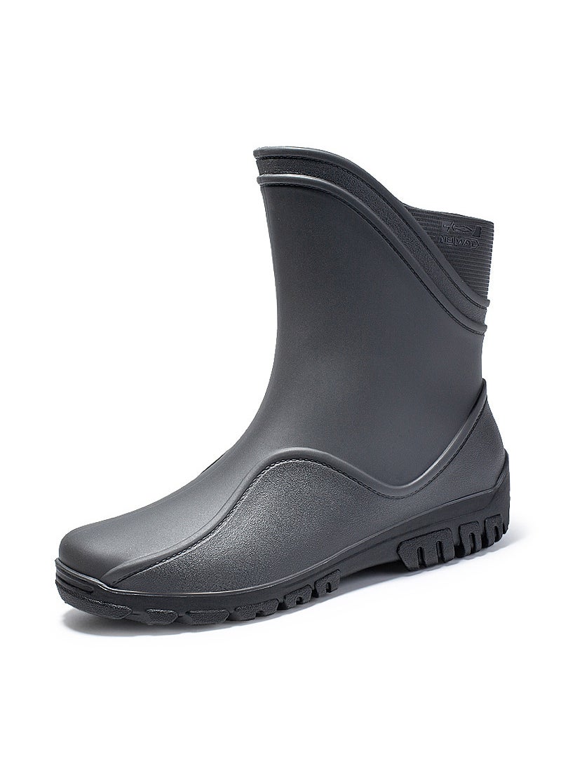 Generic - Mens Fashion Waterproof Slip-Resistant Fishing Rain Boots G500-Gray - Image 1