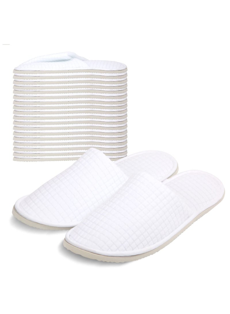 10 أزواج من النعال الفندقية الفاخرة للرجال والنساء قماش قطني ناعم ومسامي مانع للانزلاق وقابل للغسل وإعادة الاستخدام مناسب كنعال للضيوف في أماكن الإقامة - Image 1