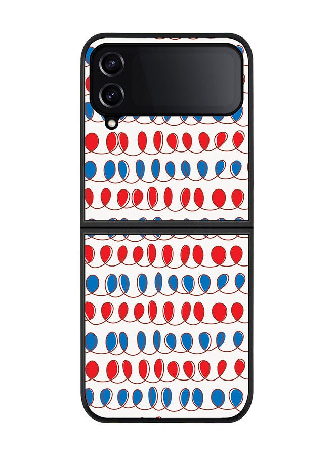 Stylizedd Rugged Black edge case for Samsung Galaxy Z Flip4 Slim fit Soft Case Flexible Rubber Edges Anti Drop TPU Gel Thin Cover - Cursive Bubbles - Image 1