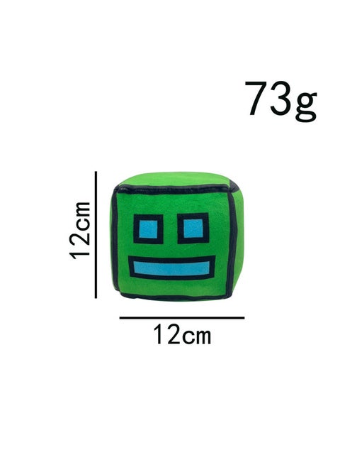 Geometry Dash Geometric Sprint Plush Toy Doll Game Peripheral Doll-Color:Green Square-Height:Figure