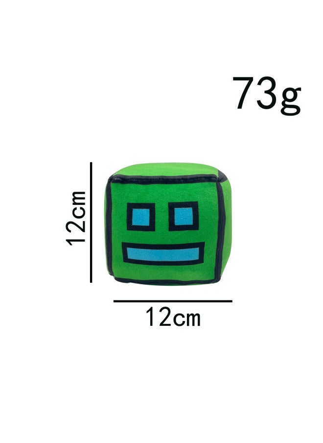 null - Geometry Dash Geometric Sprint Plush Toy Doll Game Peripheral Doll-Color:Green Square-Height:Figure - Image 1