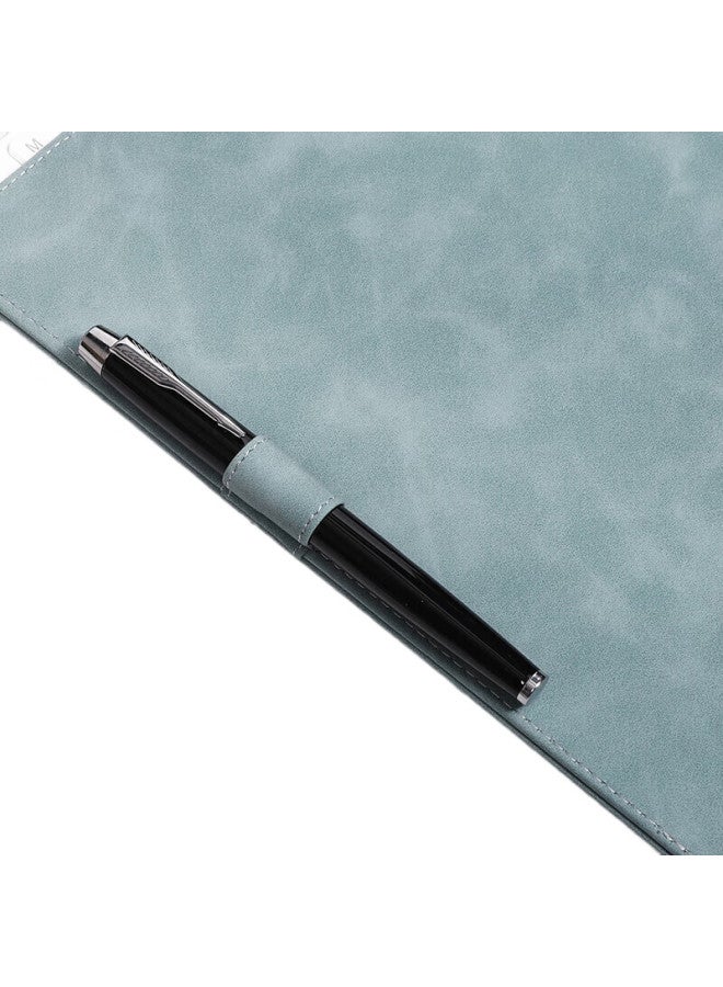 Simaa A4 Magnetic Leather Writing Clipboard, Meeting Business Writing Clipboard Report Folder, Multifunctional Writing Pad Vertical Style, Blue - Image 2