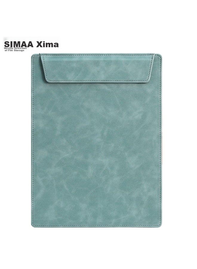 Simaa A4 Magnetic Leather Writing Clipboard, Meeting Business Writing Clipboard Report Folder, Multifunctional Writing Pad Vertical Style, Blue - Image 1
