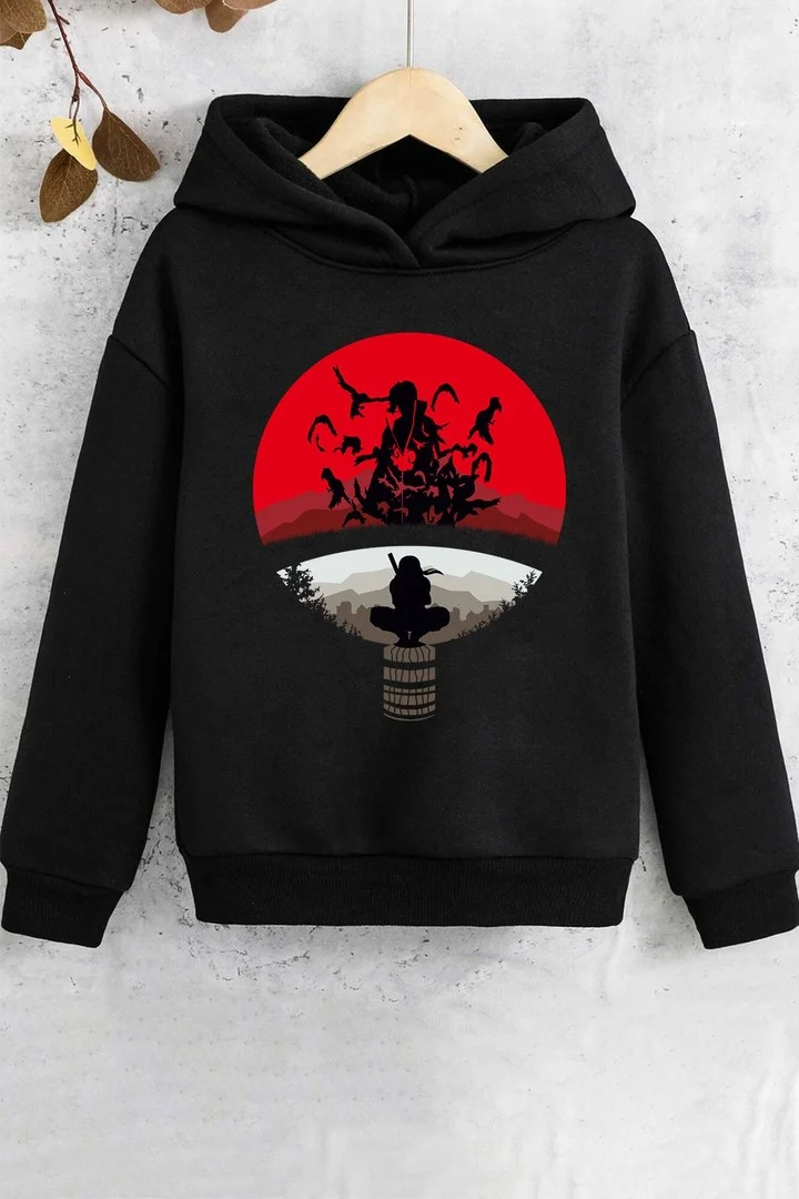 ONLYTRENDWEAR Kids Itachi Uchiha Printed Sweatshirt 3-4 Years Old Black