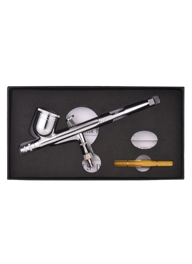 NIBEMINENT - High Precision Gravity Feed Dual-Action Airbrush Kit Silver - Image 1