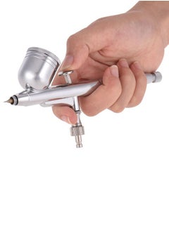 NIBEMINENT High Precision Gravity Feed Dual-Action Airbrush Kit Silver  - Image 2