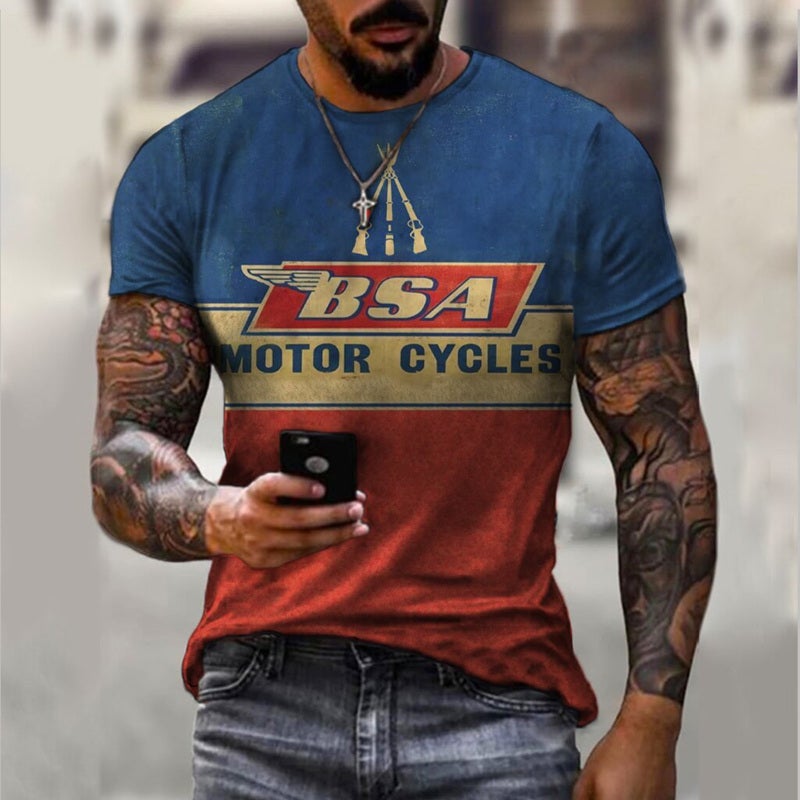 Men's T-Shirt Blue and Red L