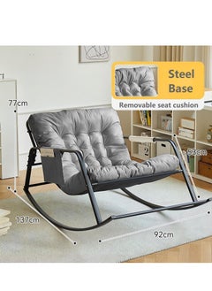Cool Baby COOLBABY Rocking Chair Modern Style Rocking Chair With Reclining Position And Side Pockets Upholstered High Back Rocking Chair Suitable For Balcony Living Room Bedroom And Garden (GREY)  - Image 2