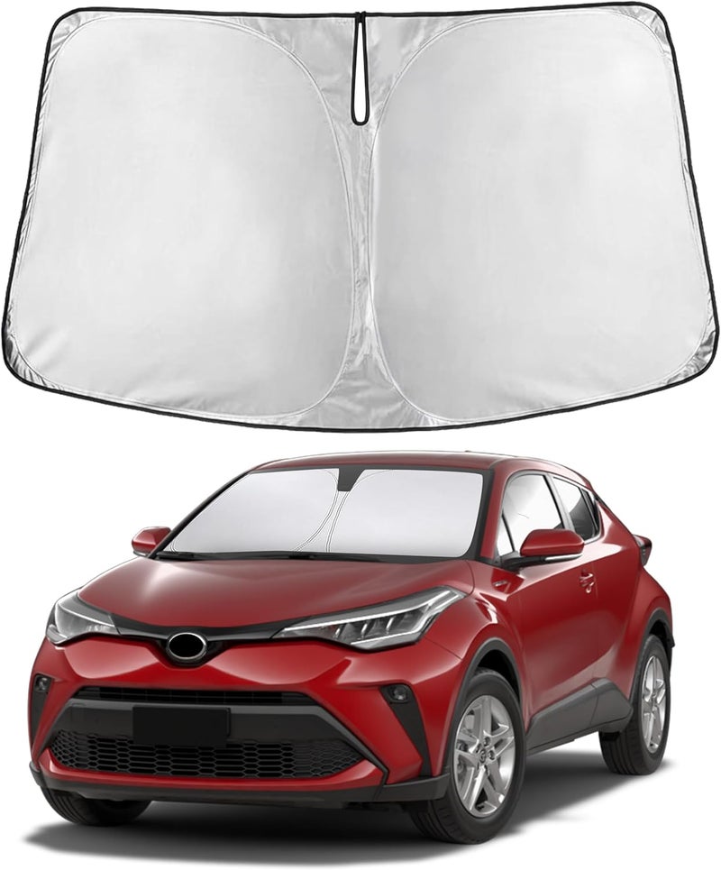 إيكونور ظل شمسي للزجاج الأمامي من متوافق مع سيارة Toyota C-HR | غطاء للنافذة الأمامية | قابل للطي - Image 1