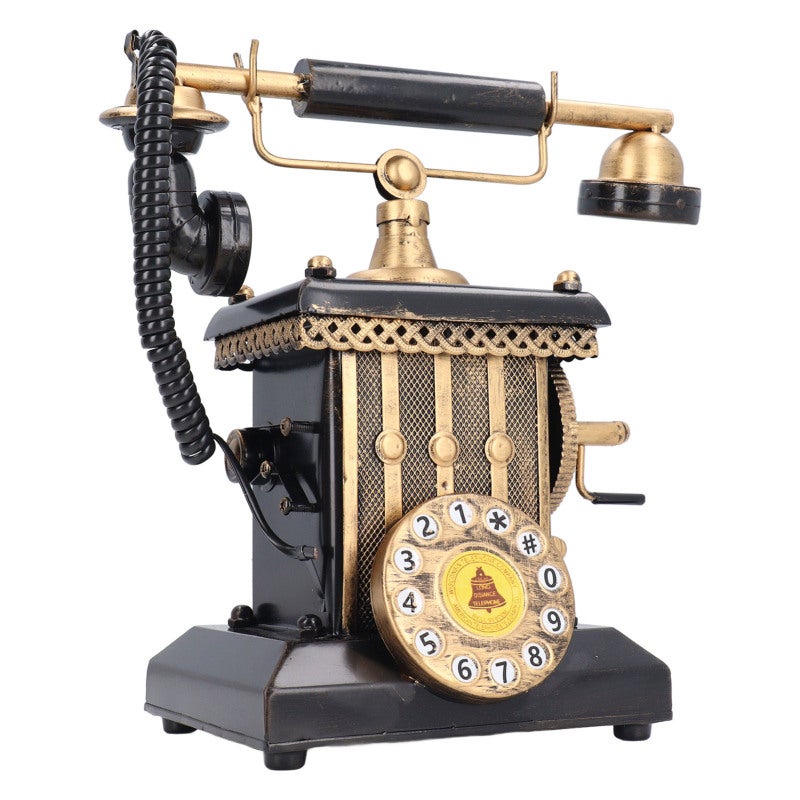 Vintage Rotary Phone Decor: 10.23 X 9.05 X 5.11 Inches High Grade Resin - Exceptional Craftsmanship Unique Antique Vibe Retro Phone Replica for Home Office Bar Cafe Window Display - Image 2