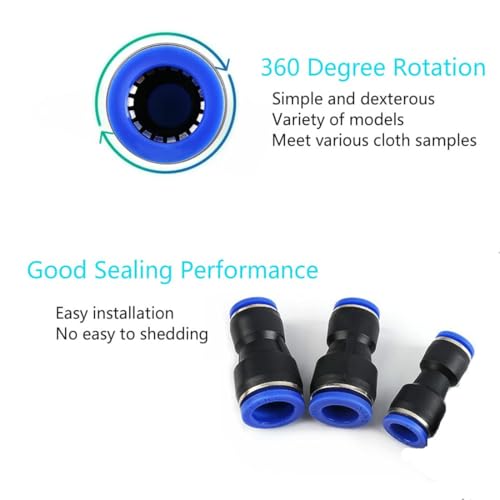 Metaland Reducer Push to Connect Fitting, 1/2" to 3/8" Tube OD, Reducing Pneumatic Quick Connector Coupler (Pack of 10) - Image 2