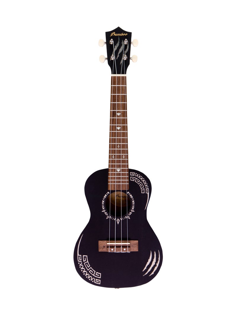 Bamboo U-23 Panther Concert Ukulele – Sleek Black Design with Premium Gig Bag  - Image 4