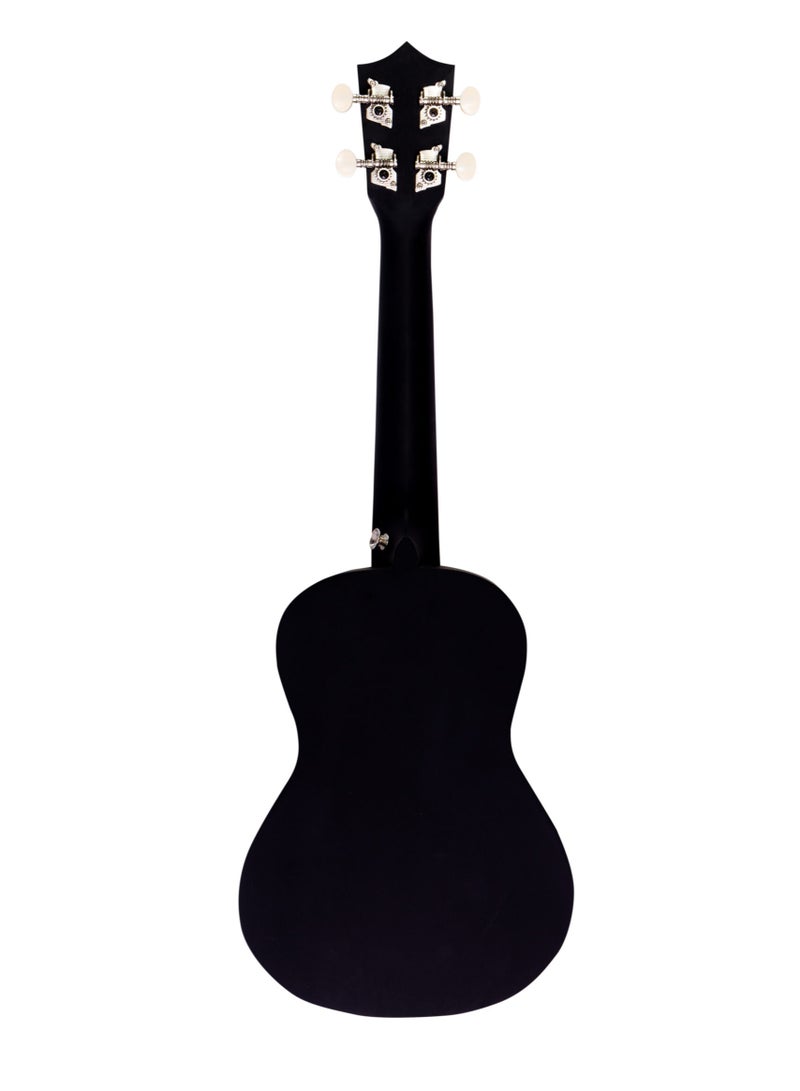 Bamboo U-23 Panther Concert Ukulele – Sleek Black Design with Premium Gig Bag  - Image 2
