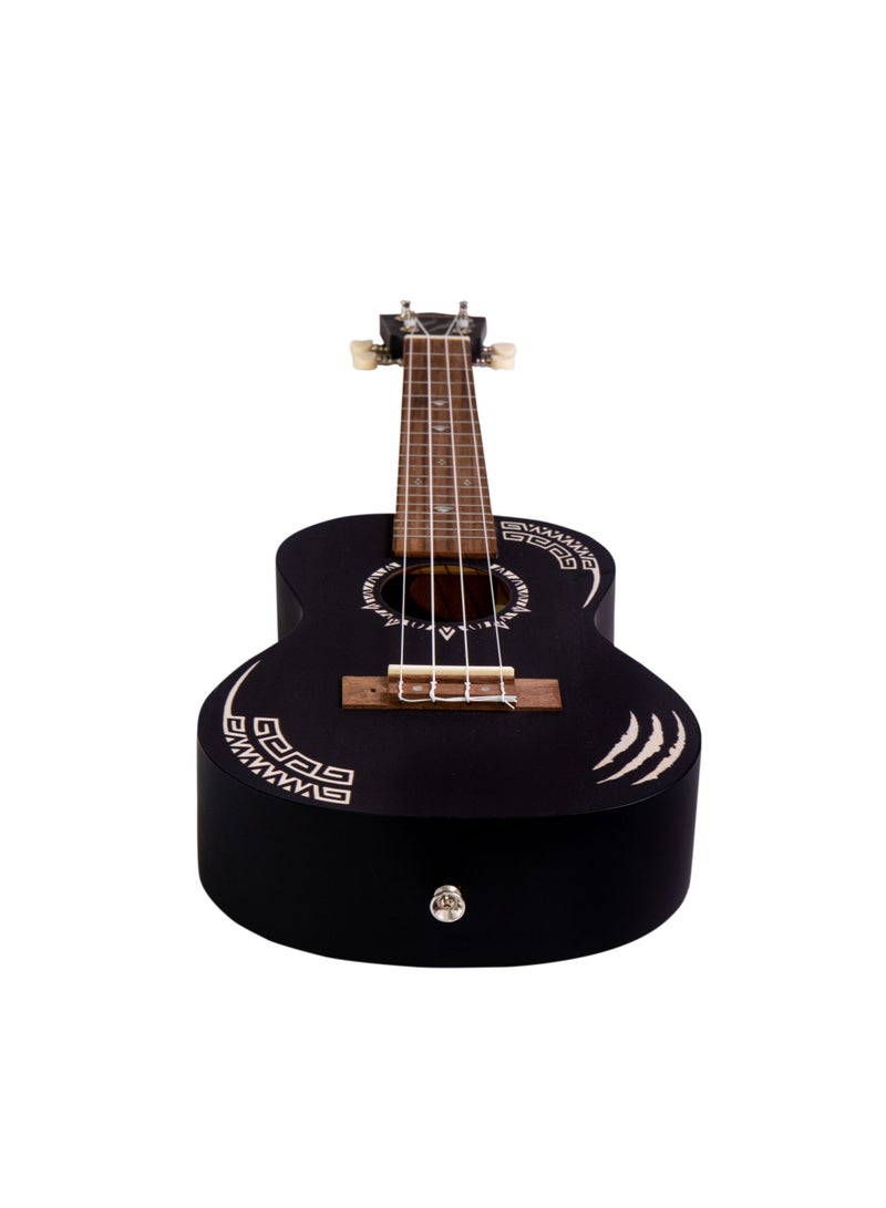 Bamboo U-23 Panther Concert Ukulele – Sleek Black Design with Premium Gig Bag  - Image 3