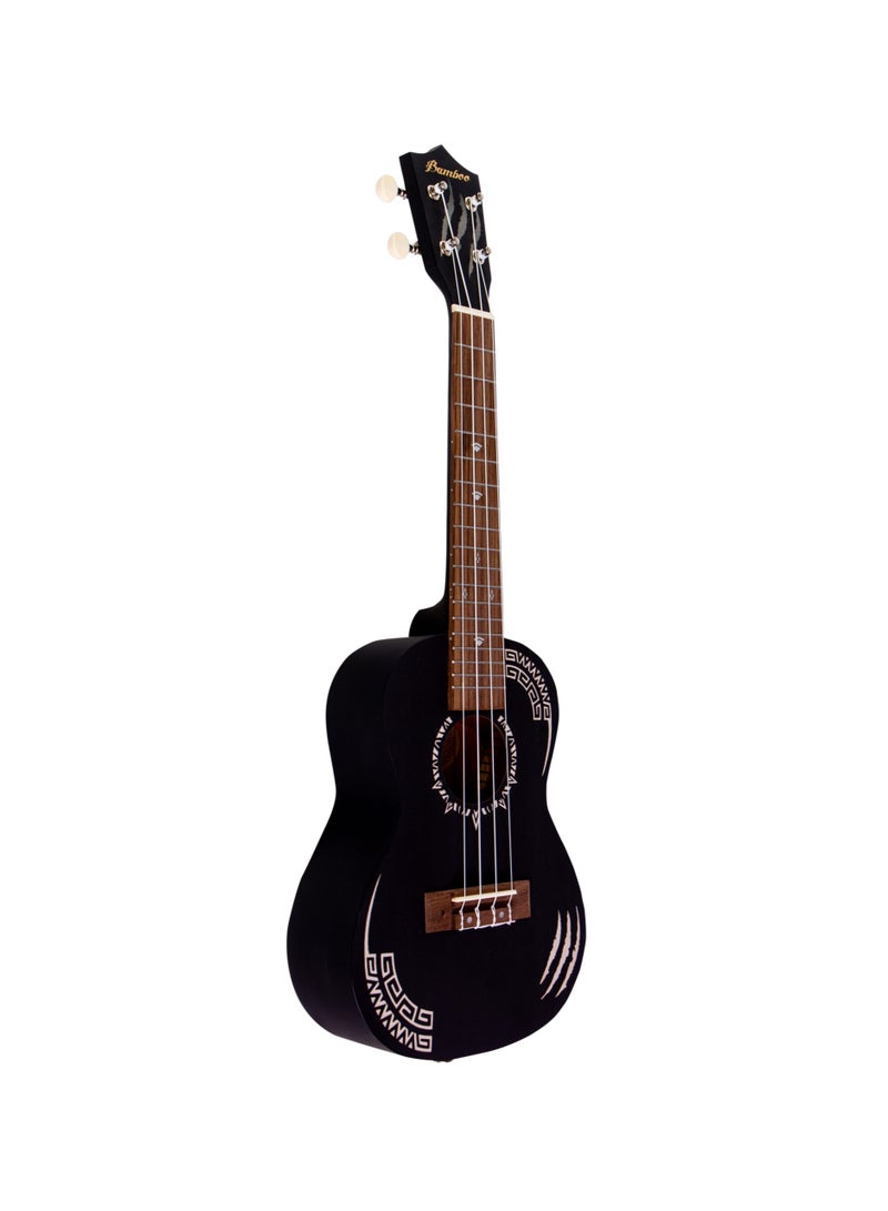 Bamboo U-23 Panther Concert Ukulele – Sleek Black Design with Premium Gig Bag  - Image 1