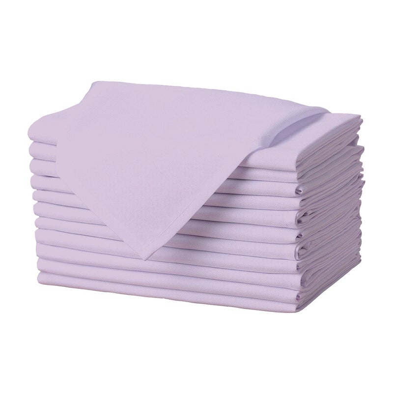 Gee Di Moda Cloth Napkins - 17 x 17 Inch Lavender Dinner Napkins - Set of 12 Soft & Absorbent Washable Fabric Cloth Table Napkins with Hemmed Edges for Hotel Restaurant, Holiday Parties & Wedding - Image 1