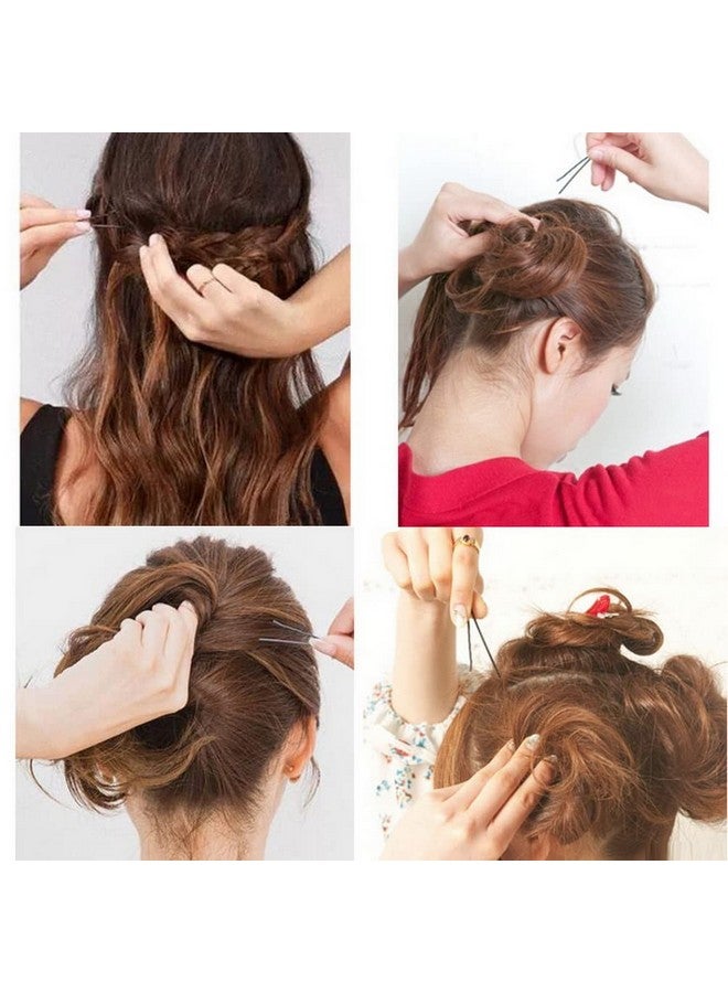 وسيكس مجموعة دبابيس الشعر 200 قطعة، دبابيس بوبي ودبابيس شعر على شكل حرف U ودبابيس شعر على شكل كعكة هدايا للنساء والفتيات مع صندوق تخزين تسريحات الشعر الزفاف (أسود، 2 بوصة) - Image 4