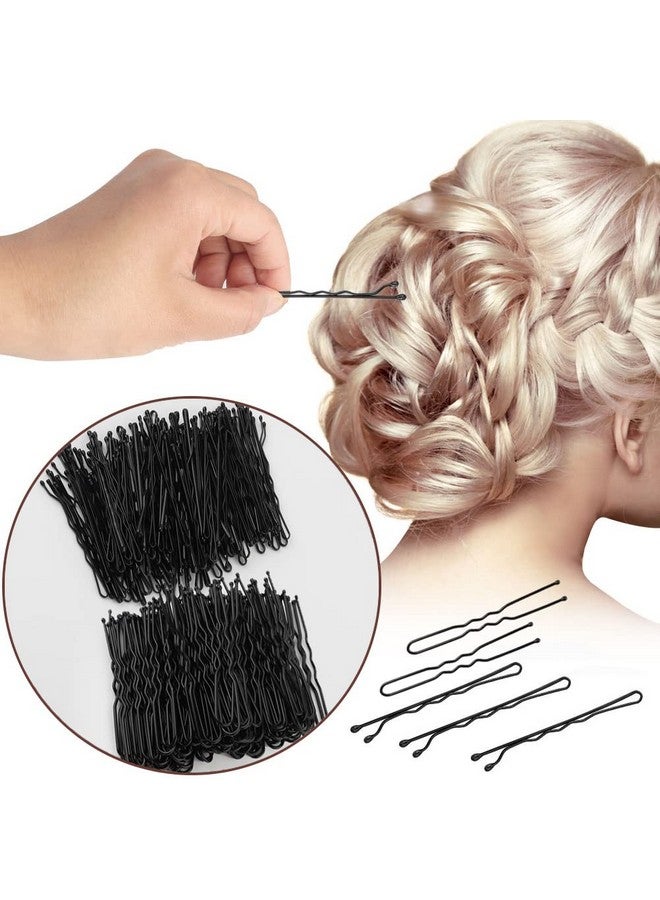 وسيكس مجموعة دبابيس الشعر 200 قطعة، دبابيس بوبي ودبابيس شعر على شكل حرف U ودبابيس شعر على شكل كعكة هدايا للنساء والفتيات مع صندوق تخزين تسريحات الشعر الزفاف (أسود، 2 بوصة) - Image 3