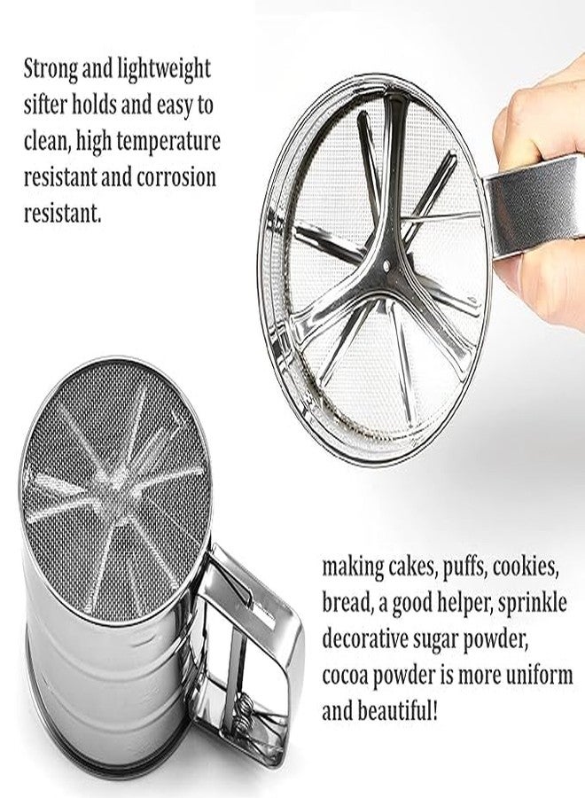 JIGVA Atta Chhani Flour Sifter – Hand Press Stainless Steel Sieve Cup for Baking, Sugar, Coffee Powder – Corrosion Resistant, Easy to Use, Large Capacity Atta Chalni - Image 5