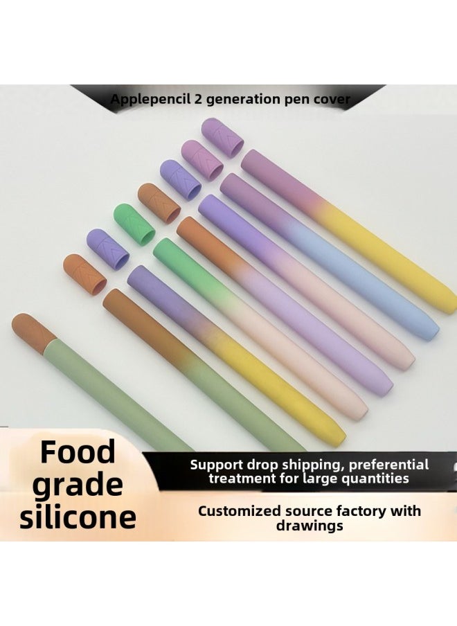 Generic - Apple Applepencil2 Generation Pen Case IPad Touch Pen Case Contrast Color Pen Case Anti-slip Silicone Protective Case-Color: Single Pearlescent Bag Packaging-Applicable Models:Applepencil 1/2 Generation - Image 1