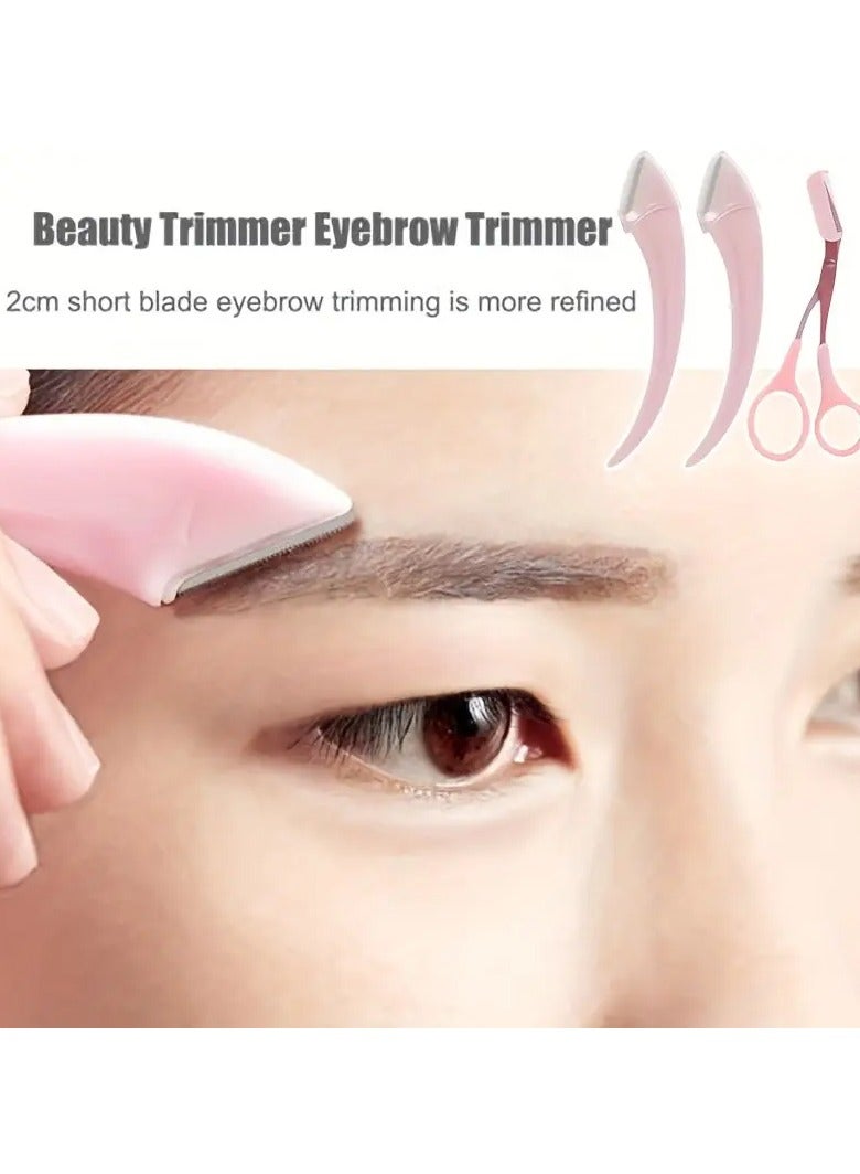 Goolsky Eyebrow Trimmer Set Scissors With Comb Stainless Steel Razor Eyelash Hair Beginner Make Up Tool Removal Accessories For Men And Women, 3 Pcs - Image 4
