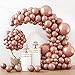 RUBFAC 129pcs Rose Gold Balloons Different Sizes 18 12 10 5 Inches Latex Balloon Garland Arch Kit for Birthday Party Valentines Day Baby Shower Graduation Wedding Holiday Decoration - Image 3